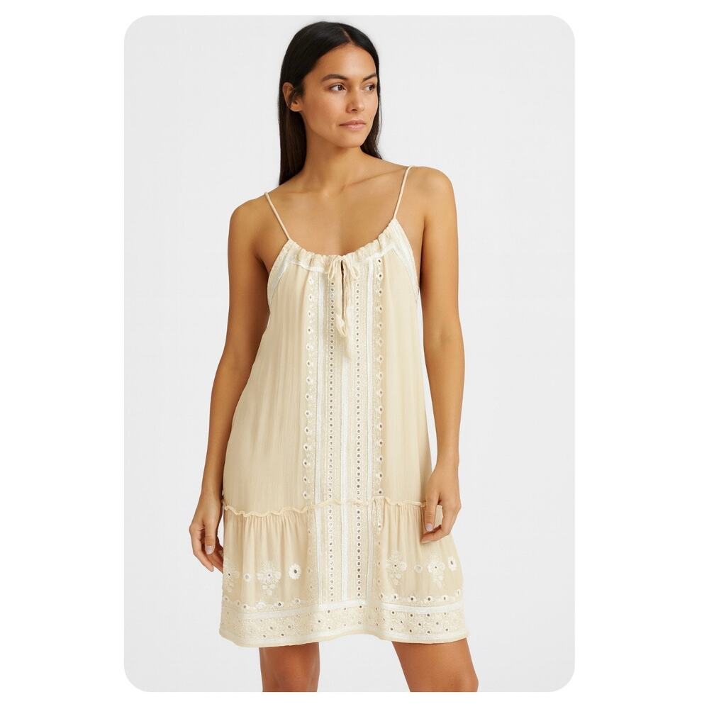 Calypso St. Barth Womens Silk Whimsy Boho Fairy Slip Mini Dress Feminine Girly S